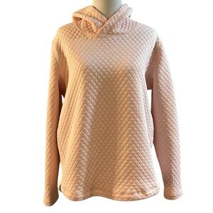 EDDIE BAUER WOMENS LIGHTWEIGHT QUILTED POPOVER HOODIE BABY PINK SIZE MEDIUM